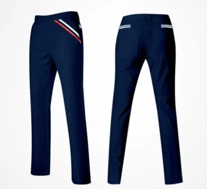 Navy-thick PGM, дышащие, тянущиеся, Мужские штаны для гольфа, черные, мужские, тонкие, летние, толстые, весна, осень, водонепроницаемые, для отдыха, мужские, Тонкие штаны - Цвет: Navy-thick