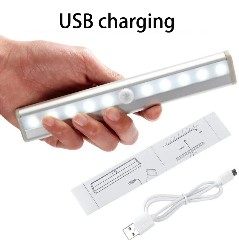 Зарядка USB LED бытовые Индукционная лампы, коридор, шкаф, инфракрасные зондирования Светильник-ночник, бесплатная доставка