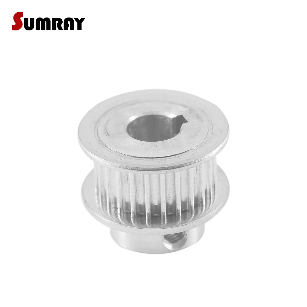 

SUMRAY 3M 24T Keyway Timing Pulley 8/10mm bore keyway diameter 3mm 11mm width Aluminium Pulley Wheel for Engraving Machine