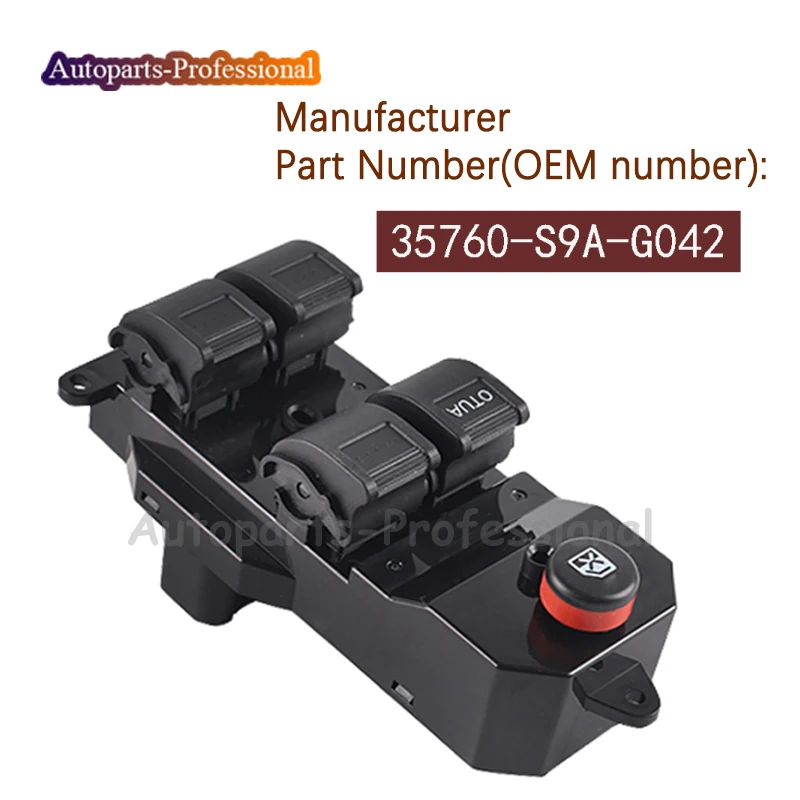 

For Honda CRV CR-V 2002-2006 Civic 2001-2005 New Electric Power Window Switch 35760-S9A-G042 35760S9AG042 35760-S9A-G042A Car
