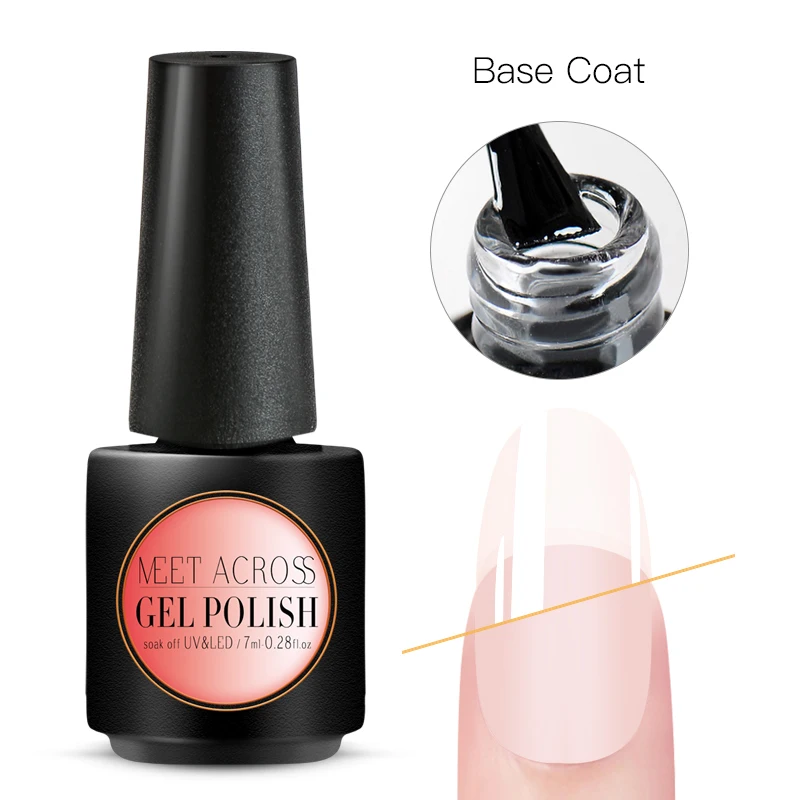 MEET ACROSS чистый УФ гель лак для ногтей светодиодный гель для ногтей Soak Off Nails гель лак 7 мл телесный розовый Гибридный гвоздь лак - Цвет: FS04049