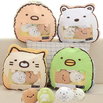 

A Bag Of 4pc anime Cat Penguin cookies doll Toy cushion Japan Anime white bear stuffed plush Pillow toy for children