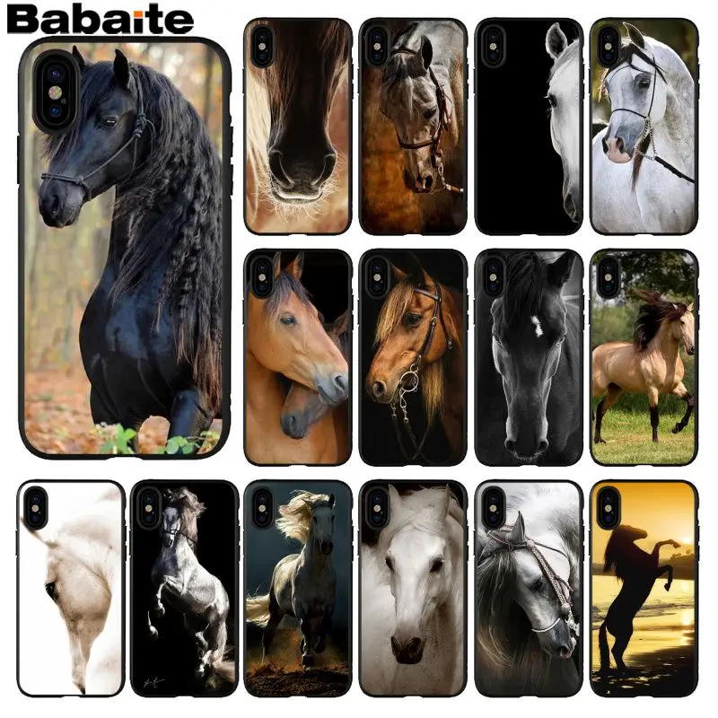 Babaite The Great beauty horse Smart Cover черный мягкий чехол для телефона iPhone 8 7 6 6S Plus 5 5S SE XR X XS MAX Coque Shell