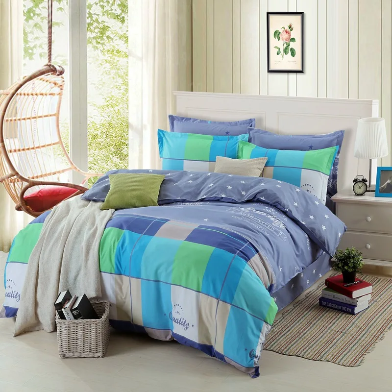 Best Wensd Stripe Lattice Flower Bedclothes Twin Full Queen King