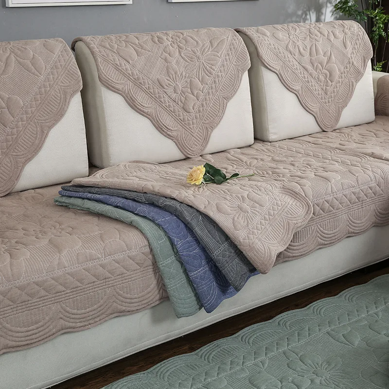 Вышивка печать диван Чехлы сплошной цвет диванная Подушка Нескользящая диванная наволочка Подушка четыре сезона диван полотенце