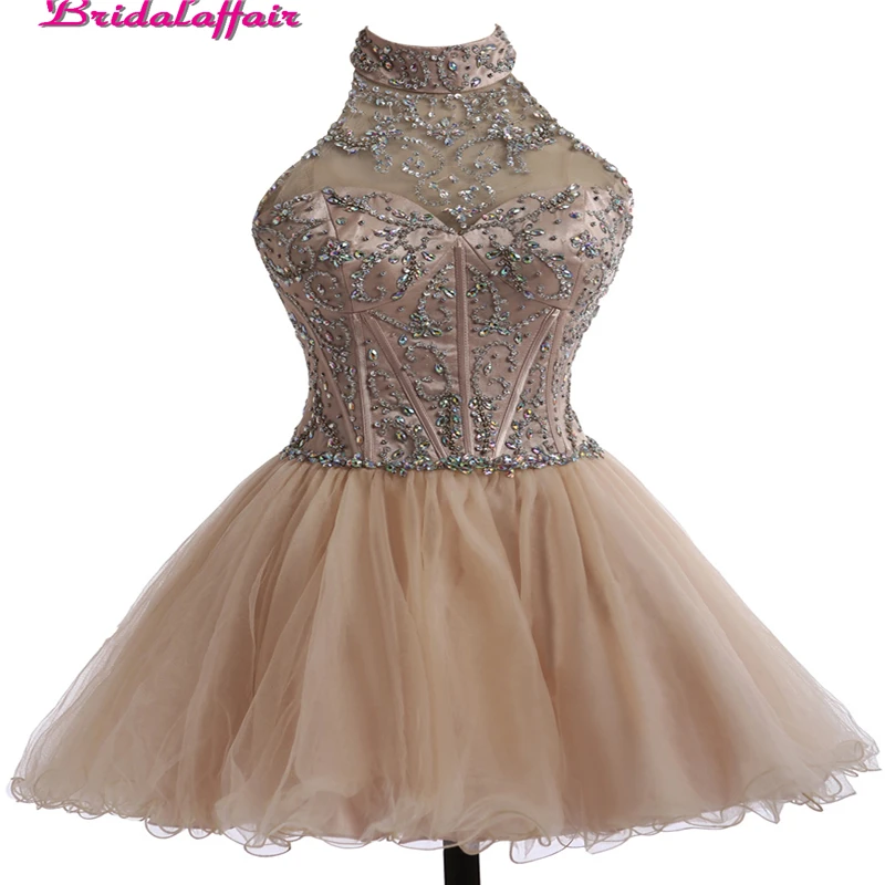 Bridalaffair как на фото короткие платья для выпускного вечера es Роскошные вечерние платья без рукавов и с молнией сзади Robe de soiree