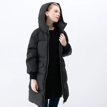 Свободный стиль, женский зимний пуховик, зимнее пальто, плотное пуховое пальто