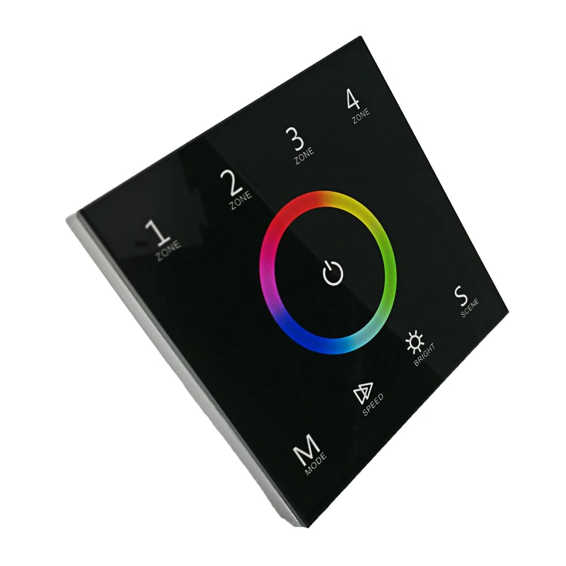 Светодиодный контроллер полосы пропускания RGB настенное крепление сенсорный Панель главный контроллер dmx и 2,4 GHz RF Беспроводной двойной Функция 100 V-240 V 4 зоны T13