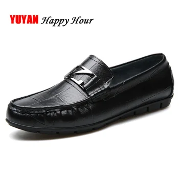 

Cowhide Shoes Men Loafers Genuine Leather Shoes Black Yellow Soft Men's Causal Shoes Man Loafers Brand KA369