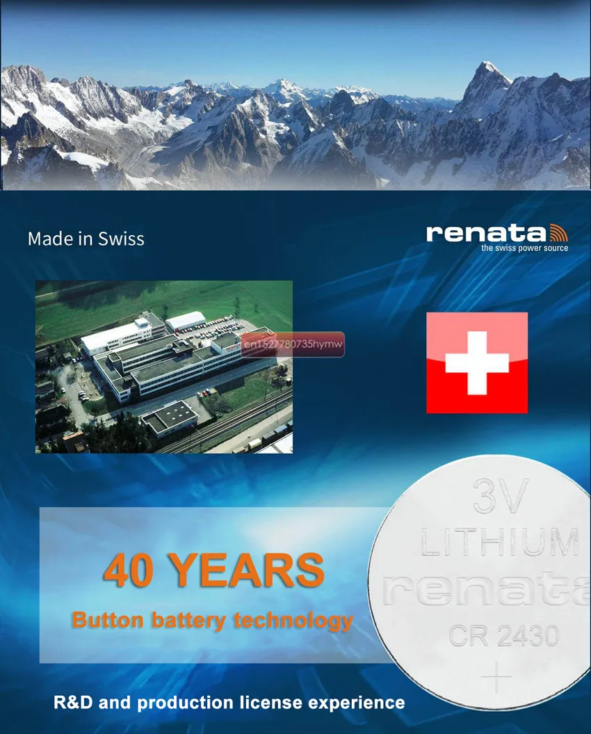 5 шт. RENATA литиевая батарея CR1025 3V для мобильного часо-стоп-сигнала измерительного оборудования брелок для ключей с высоким уровнем производительности Кнопка Батарея