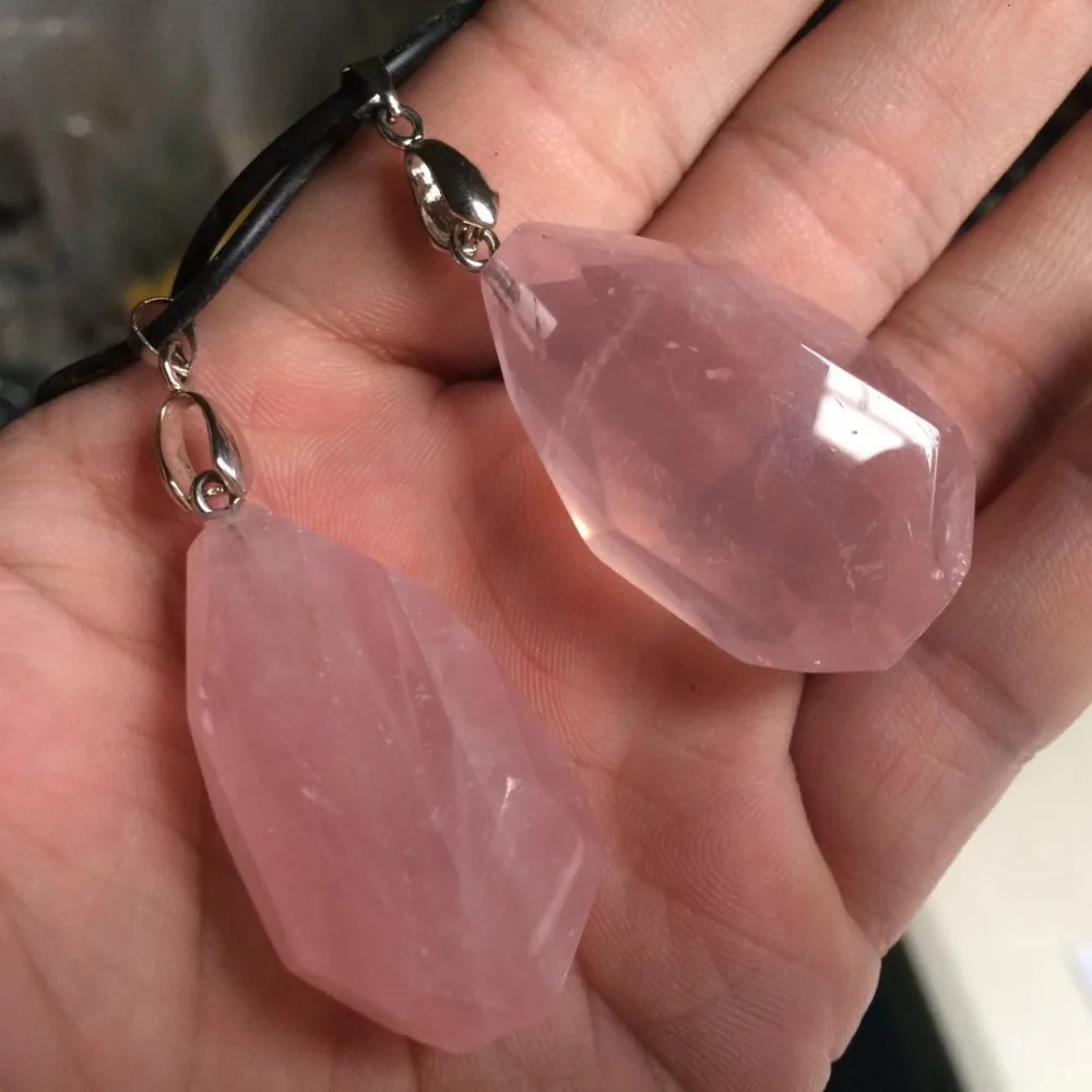 

natural rose quartz stone beads pendant natural gemstone pendant for womna for gift wholesale !