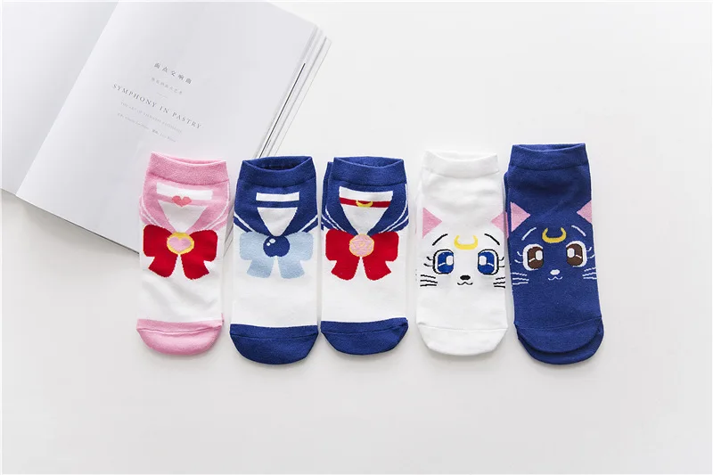 

Anime Cartoon Girl Warrior Socks Sailor Moon Socks Cotton Products Women Lovely Socks Luna Cat Socks Cosplay Accessories
