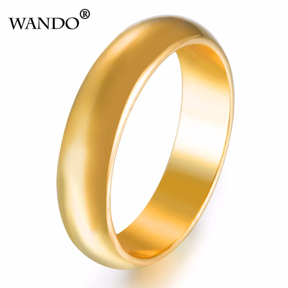 

WANDO Free Shipping Jewelry Crystal Ring Rose Gold Color Simple Wedding Couples Rings Bijouterie for Man or Woman Gift wr2