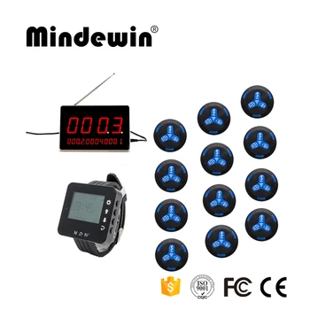

Wireless Pager Restaurant Calling System 1 Voice Reporting Receiver Host+1 Watch Wrist Receiver +12 Call Transmitter Button