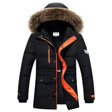 2017 New Men’s Thick Solid Casual Winter Parkas Wide-Waisted With Fur Stand Collar Adjustable Waist Keep warm Men’s Parkas