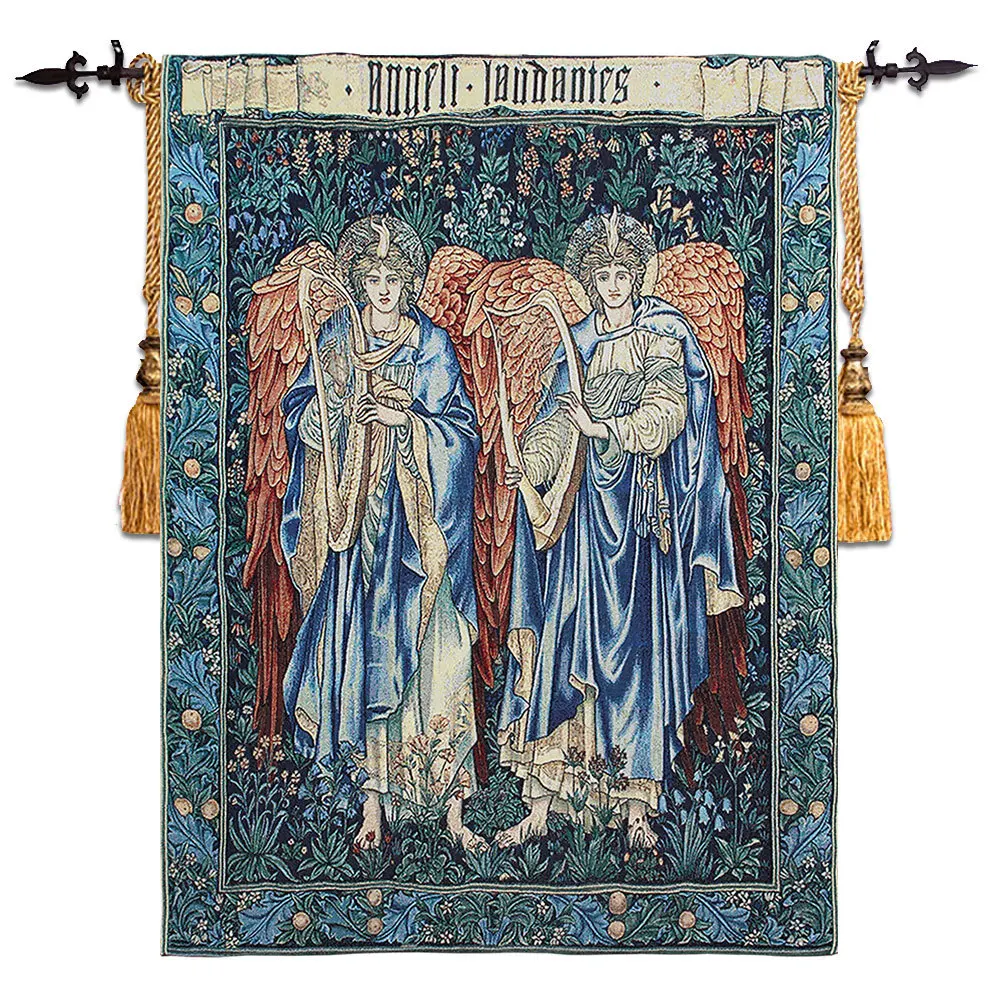 Hanging Wall Tapestry Tapiz Pared Tapestries William Morris Religious Stained Glass Angels