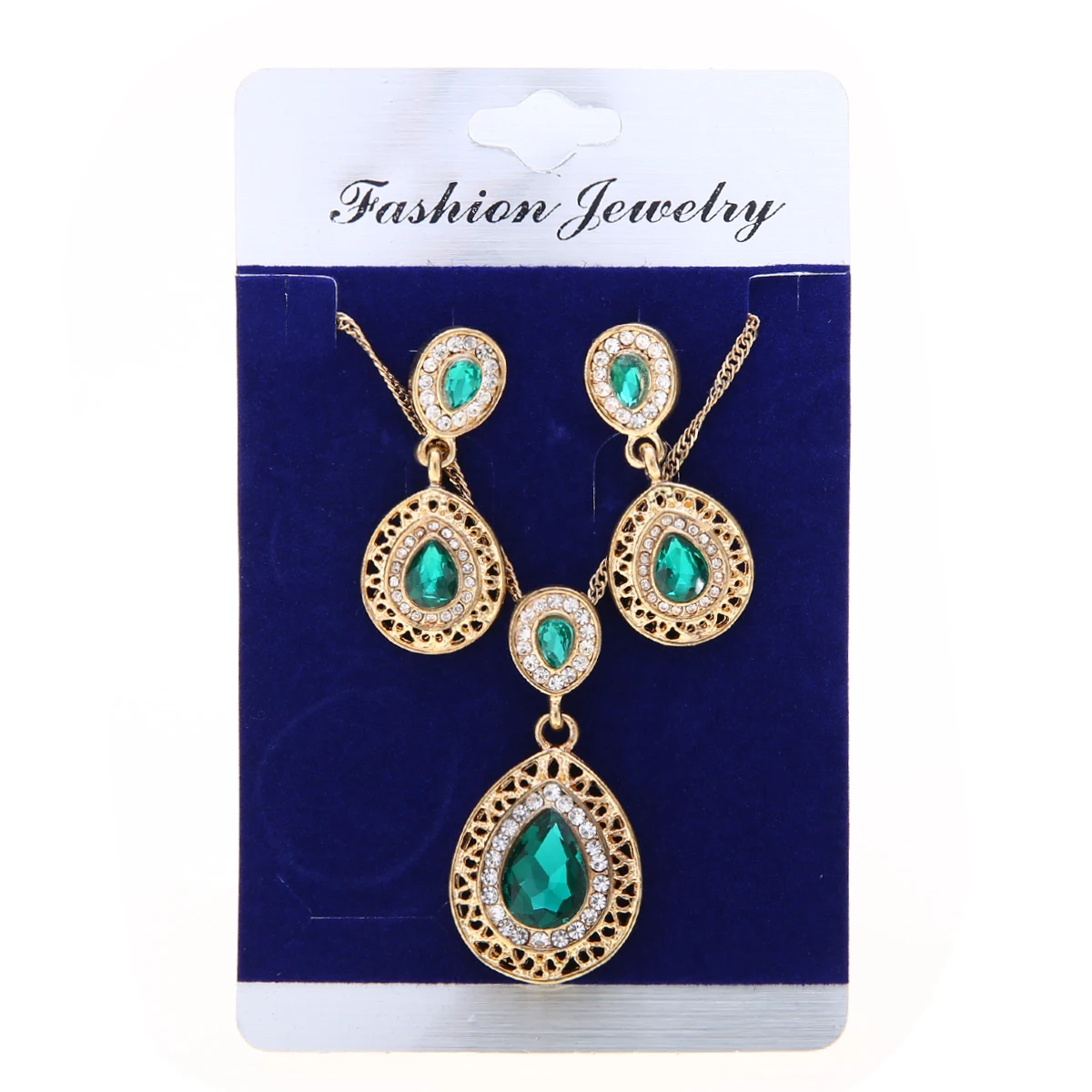 Fashion Wedding Bridal Jewelry Sets Rhinestone Austrian Crystal Jewelry Set Necklace Earrings Pendant Set Vintage Accessories