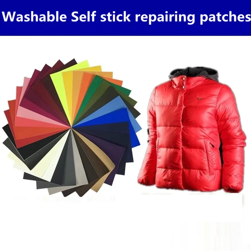 USEFUL 10x20cm Washable Self Stick No Ironing Clothes Repairing Fabric Stickers Patches For Down