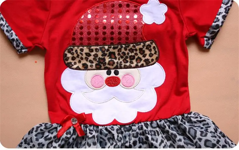 Рождественские комплекты одежды для маленьких девочек детский спортивный комбинезон с леопардовым принтом Санта Клауса+ головная повязка для новорожденных, комбинезон, комплекты с платьем