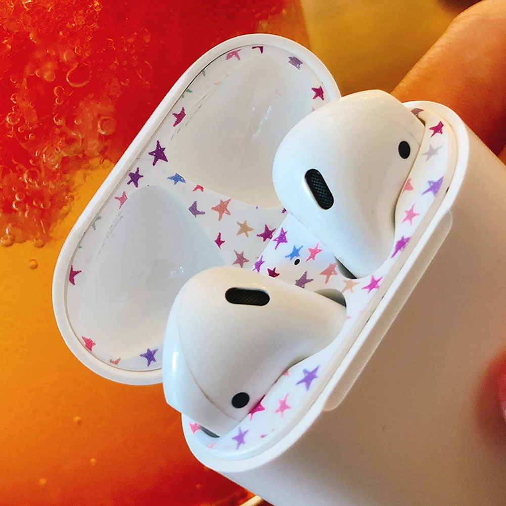 Пылезащитная наклейка чехол для Apple AirPods 1 2 Пылезащитная ПВХ наклейка s Защита кожи Coque для Airpods 2 1 Аксессуары