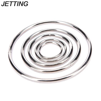 

JETTING 1PCS Multi-size Simple Round Silver Metallic Metal Hoop Ring For DIY Manual Handmade Wicker Crafts Tool Parts 5 Sizes