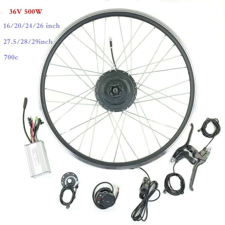 

E-bike conversion kit 36V 500W front hub motor with LED900S display 26inch wheel