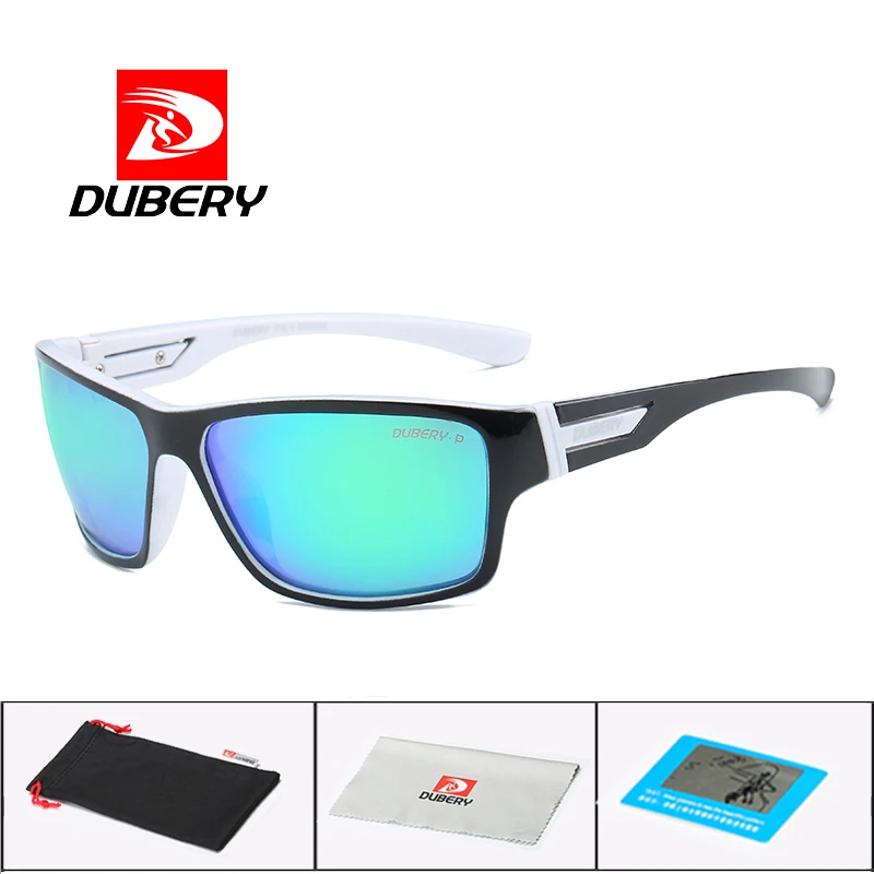DUBERY поляризованные солнцезащитные очки мужские водительские оттенки мужские солнцезащитные очки для мужчин безопасность Роскошные брендовые дизайнерские Oculos - Цвет линз: Black White C6