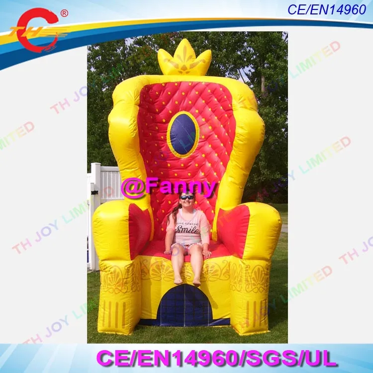 free air shipping to door,2x2x2mH inflatable throne chair,inflatable