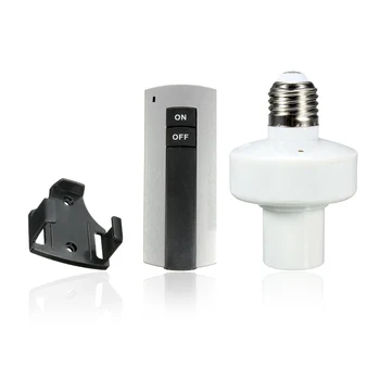 

Light Switch Remote AC 110V 220V E27 Screw Lamp Holder Cap Socket Lightbulb Controller On/Off Switch for Home Lighting JQ
