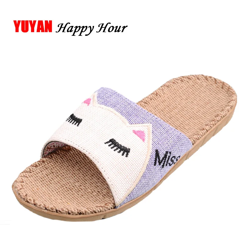 

Fashion Slippers Women Flat Cartoon Cat High Quality Women's Slippers Ladies Brand Summer Shoes ZH2910
