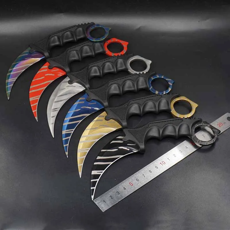 Нож Karambit CS GO с фиксированным лезвием тактический тренировочный нож для выживания