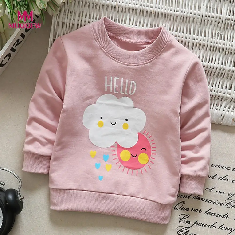 

MUQGEW spring blouse Toddler Kids Girls Boys Long Sleeve Sun Cloud Soft Tops O-Neck blouse Warm Clothes chemisier pour fille