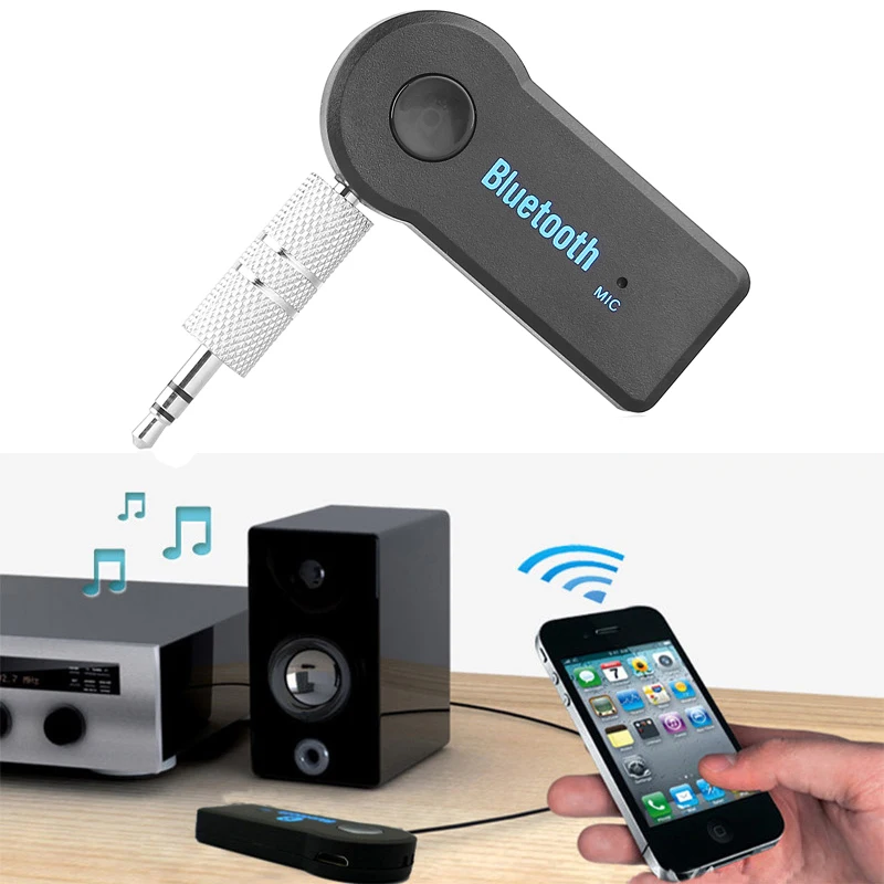 Wireless Bluetooth 3.5mm AUX Audio Stereo Music Home Car Receiver Adapter Mic