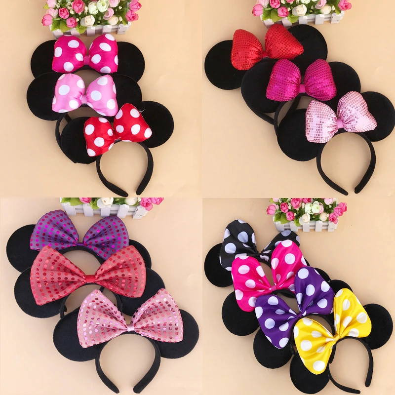 

Mickey Headband Minnie Ears Mouse Ears Christmas Headbands Girl Christmas Headband Girls Hair Bows Accessories Birthday Party