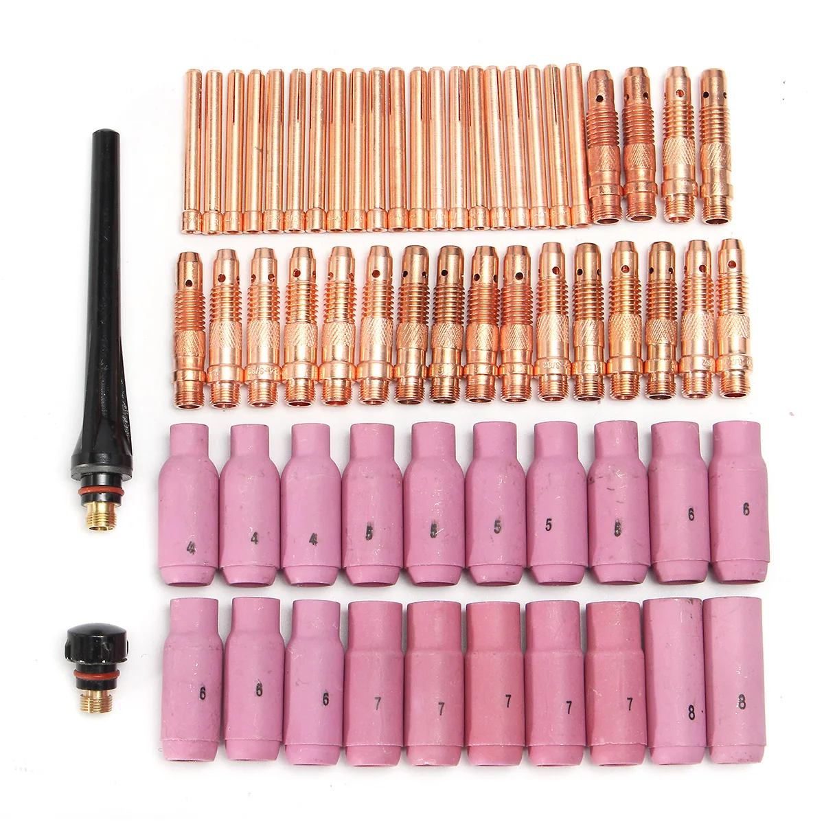 

1Set 62Pcs TIG Welding Torch Ceramic Copper Nozzle Pyrex Cup for Welding Machine WP-26/17/18 Kit