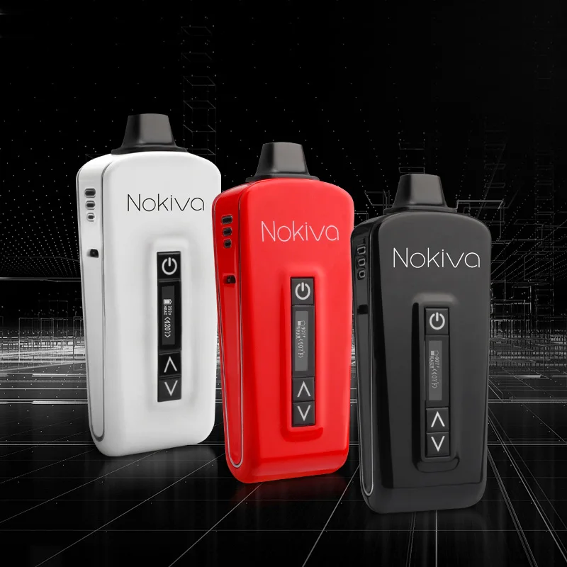 

Original Airistech Nokiva Ecig Dry Herb Vaporizer Kit 2200mAh OLED Touch Screen Sub Ohm TC Vape Herbal Pen Electronic Cigarette