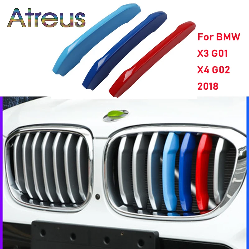 Atreus 3 шт. 3D Автомобильная передняя решетка радиатора отделка спортивные полосы