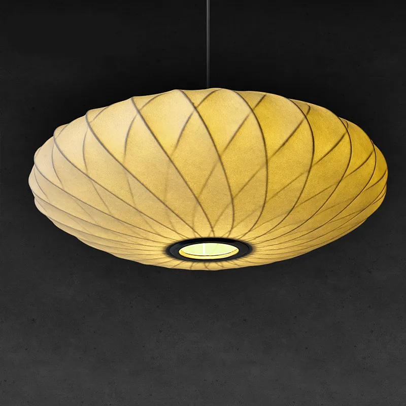 

Simple Creative Art European Style Silk Led E27 Pendant Lamp For Dining Room Hall Bedroom Living Room Dia 35/45/52cm 1023