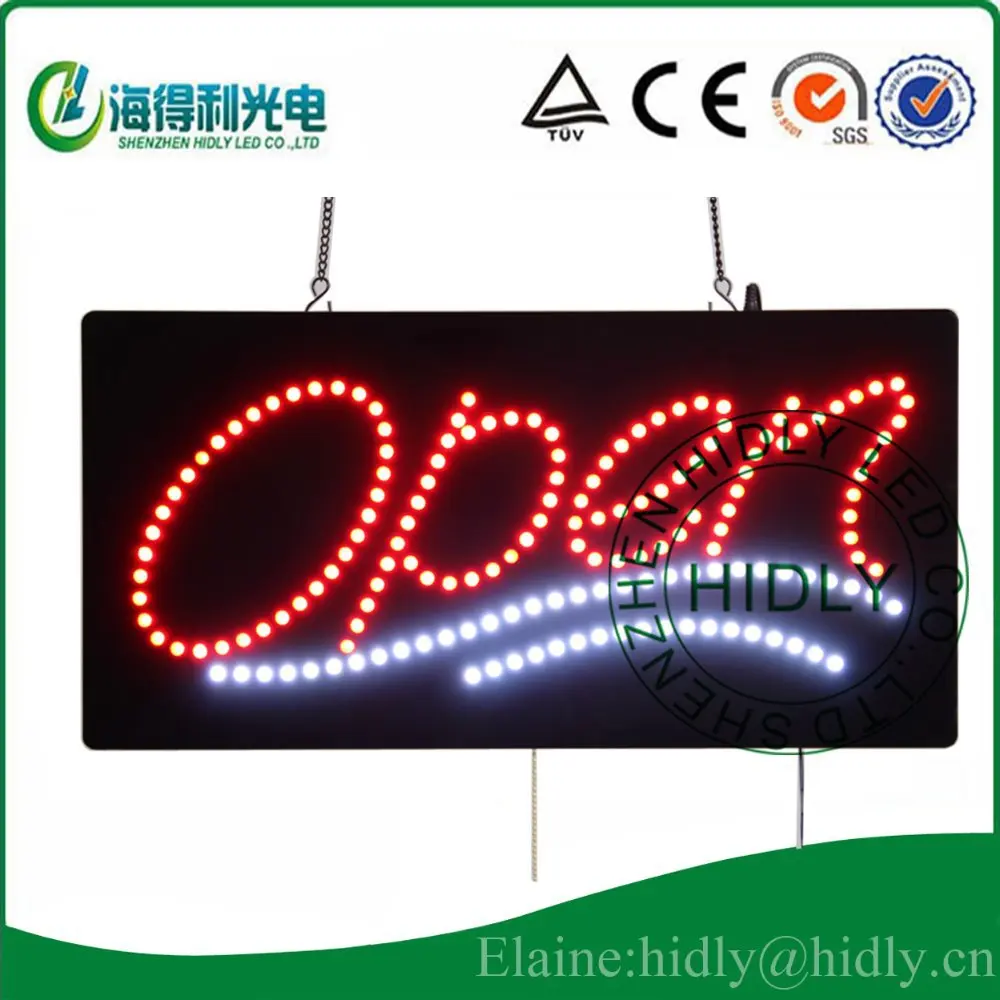 

High Brand wholesale 12*24inch double color LED acrylic open sign,led window sign,business led store decoration sign