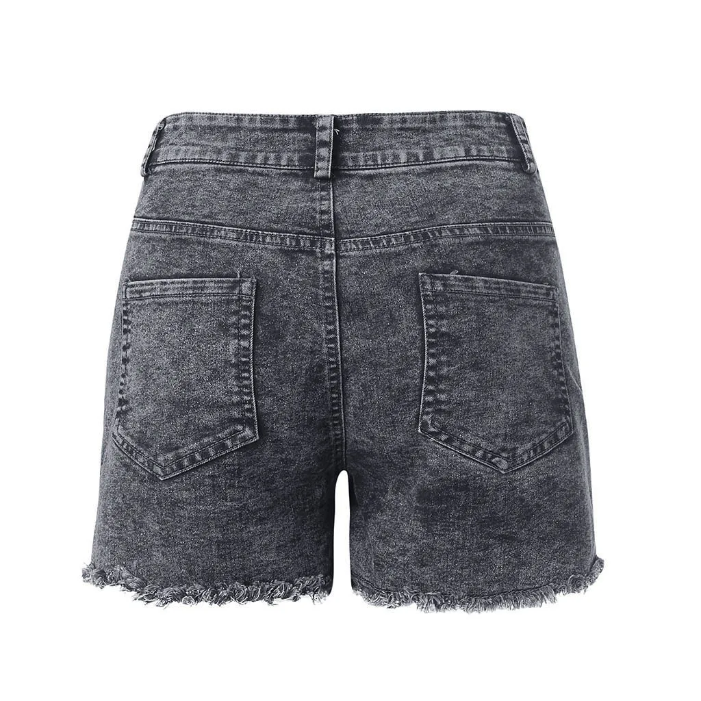 Шорты 2019Top Для женщин летние короткие джинсы женские карманы джинсовые шорты c эффектом поношенности