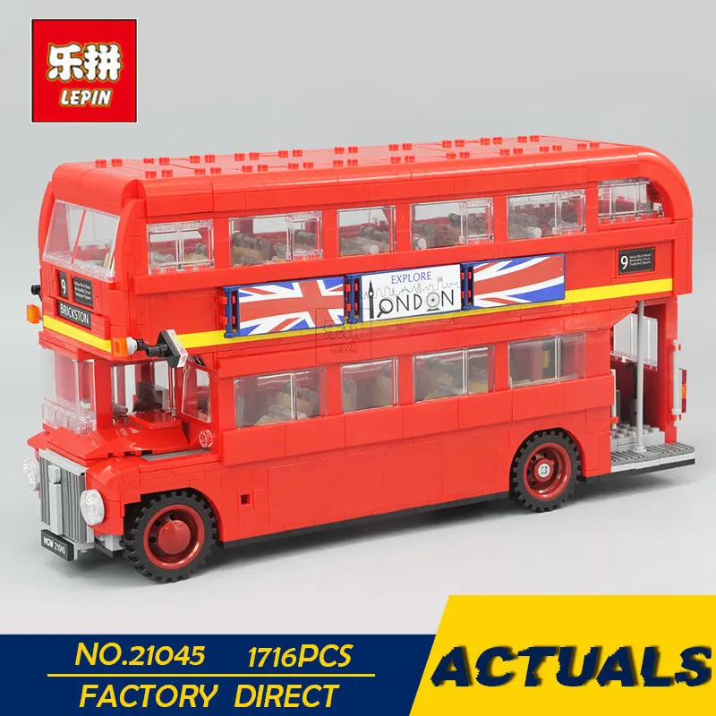 

LEPIN 21045 1716Pcs Genuine Technic Series The London Bus Set 10258 Building Blocks Bricks Children Educational Toys Model Gifts