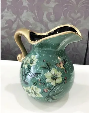 Европейская пасторальная керамическая ваза, украшение гостиной, имитация цветочной вазы