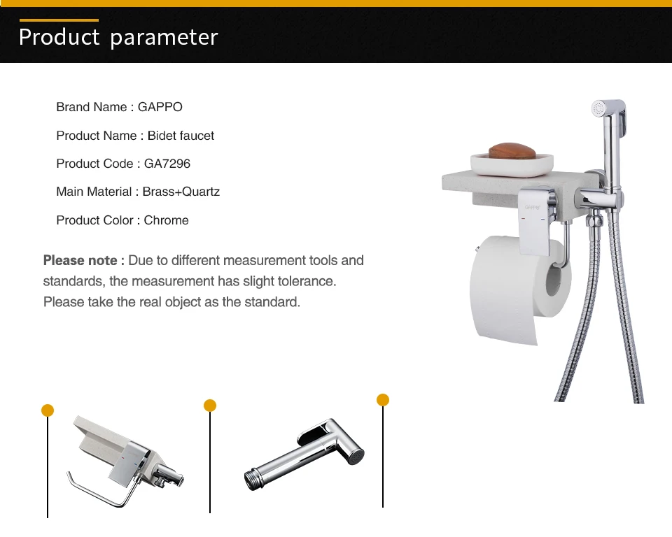 GAPPO смеситель для биде, латунный и кварцевый биде, кран для унитаза, многофункциональный биде, хромированный кран для ванной комнаты