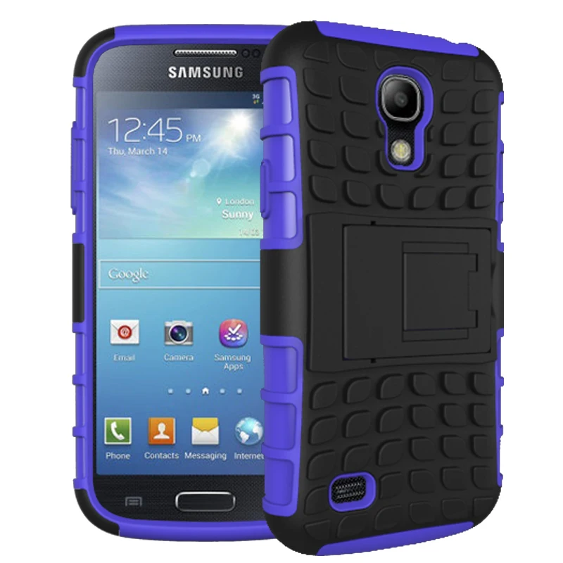 

For Samsung Galaxy S4 I9500 Case Hybrid kickstand Rugger Rubber TPU+Hard PC 2 In 1 Shockproof With Stand Function Cover Cases