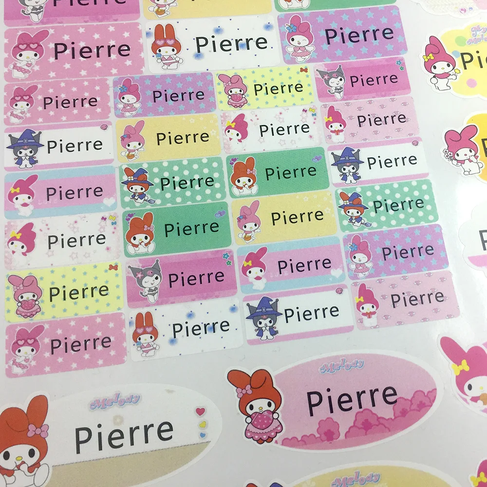 

51Pcs Cute Cartoon Rabbit Personalized Name Tags Stickers Waterproof Customize Sticker Children School Stationery Decals Label