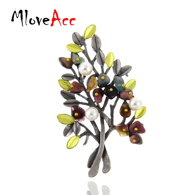 MloveAcc D'epoca In Pietra Naturale Spilla Ciondolo Retṛ Forma di Albero di Imi MloveAcc D'epoca In Pietra Naturale Spilla Ciondolo Retṛ Forma di Albero di Imi
