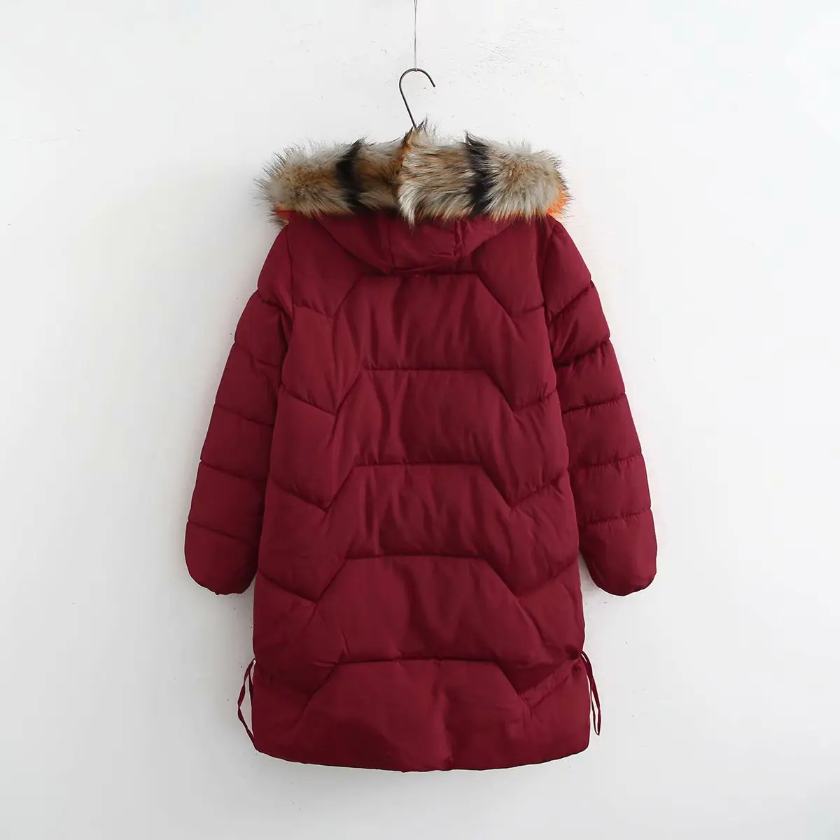 2018 Noir Col Manteau Chaud bourgogne Hiver De Capuchon orange Femmes Outwear Parkas Épais Veste Fourrure À Coton Casual Nouveau rnqOwAar