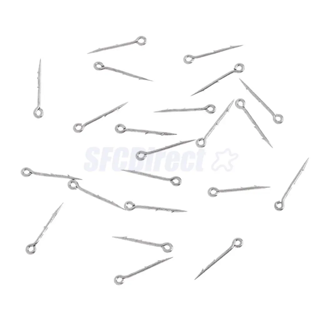 20Pcs High-carbon Steel Sea Fishing Worm Hooks Fishhook Straight Live Bait Lure Hooks, S M L