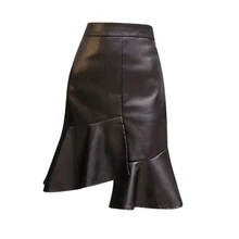 Vogue юбка-годе Асимметричная молния стиль повседневная женская одежда до колена черный плюс размер миди юбки для женщин Женская юбка