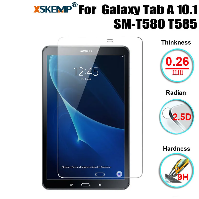 XSKEMP 9H Real 0.3mm Tempered Glass For Samsung Galaxy Tab A 10.1 SM